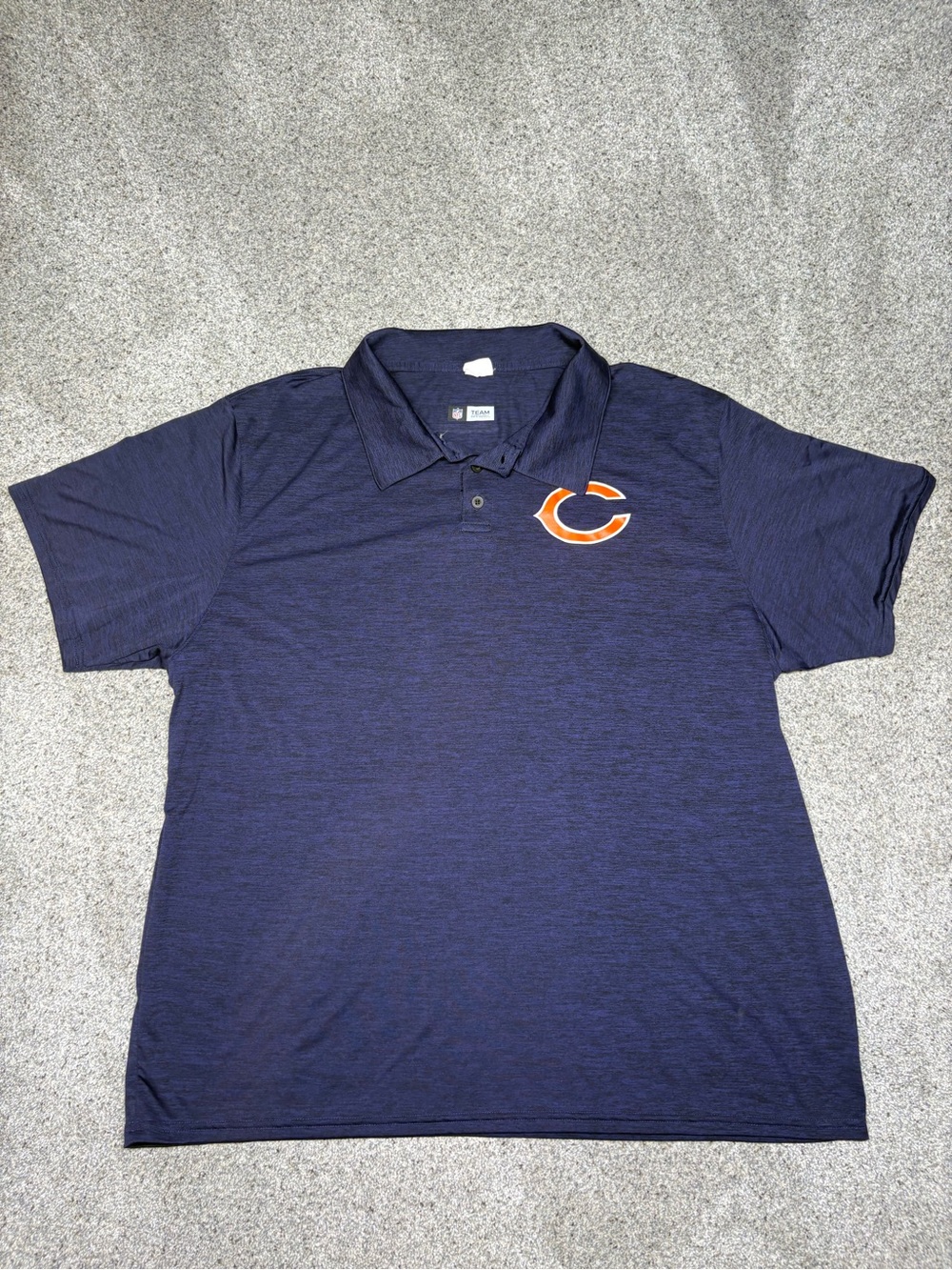 NFL Chicago Bears Team Apparel Men's Navy Polo with Orange 'C' Logo XXL